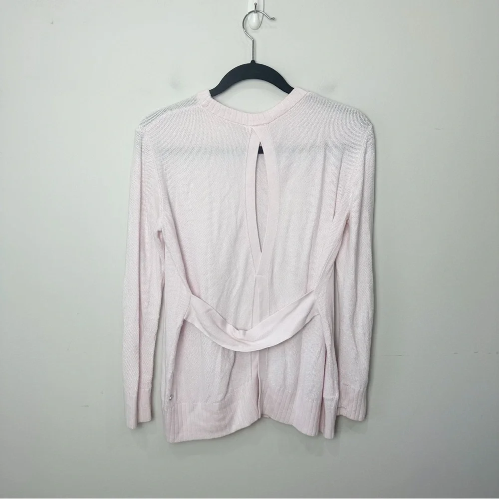 Lululemon Sincerely Yours Open Back Sweater Pink Glow Lightweight Thumbholes